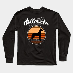 Funny Happy Halloween Beautiful Great Dane Men Women Kids Long Sleeve T-Shirt